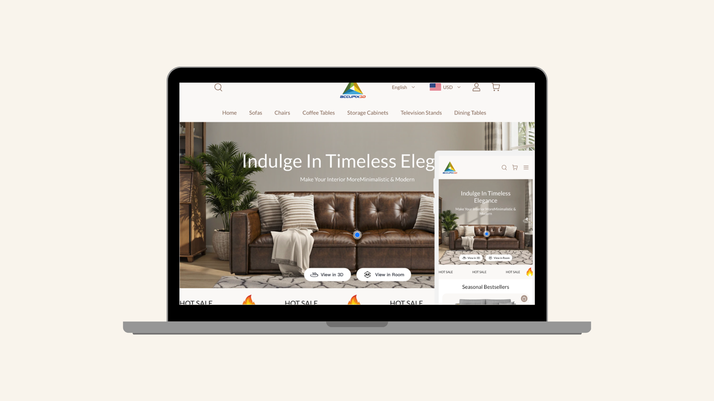 AR & 3D Website Design Template for Ecommerce Growth